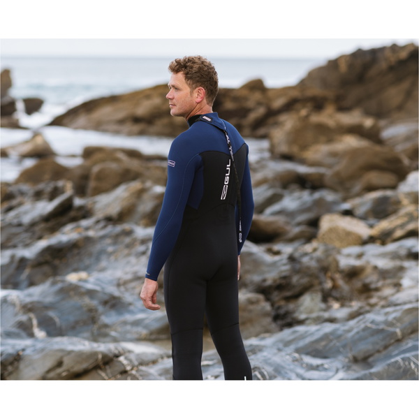 2026 Gul Mens Yulex Flexor 4/3mm Back Zip Wetsuit FX1217 - Black / Blue